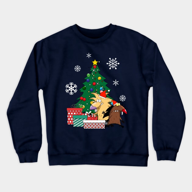 Angry Beavers Around The Christmas Tree Crewneck Sweatshirt by Nova5